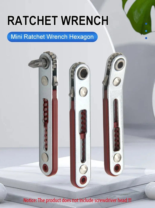 Magnetic Multifunction Bidirectional Forward & Reverse Ratchet Screwdriver Elbow Flat Head Wrench Cross Screwdriver Slotted Tool