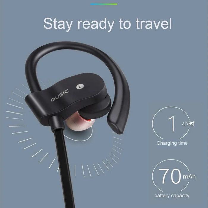Wireless Headphone Earloop Ear Hook Earbuds Wireless Bluetooth-compatible Headset Handsfree Neckband With Mic Bluetooth Earphone