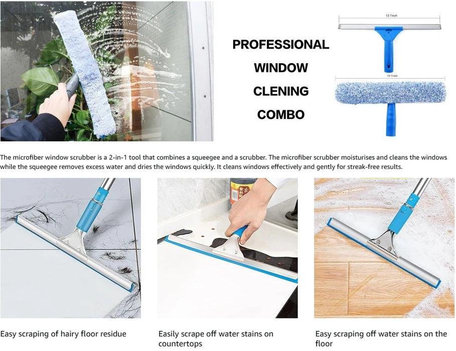 35cm Window Squeegee as a Combination Set, Window Cleaning Professional Set, Shower Squeegee Window Glass Squeegee for door car