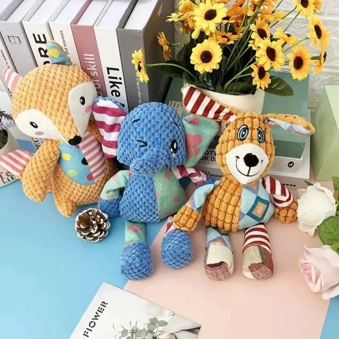 New Plush Animals Squeaky Dog Toy Interactive Squeeze Puppy Chew Toy Sound Soft Dog Squeaky Toy Small Medium Large Dogs