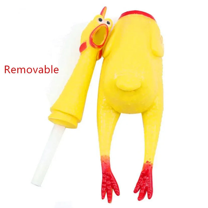 Squeaky Screaming Chicken Dog Toy 1pc Pet Squeaker Chew Toys Funny Molar Chew Rubber Toy in Sizes S M L for Small to Large Dogs