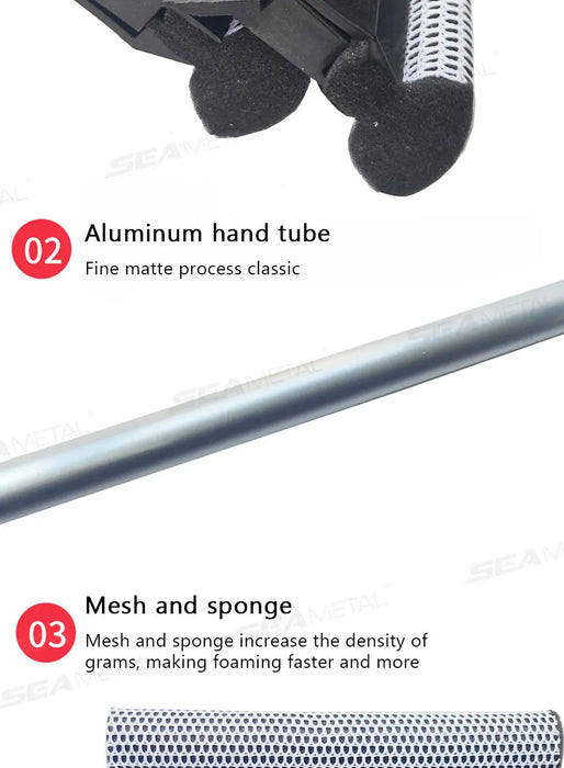 SEAMETAL 1pc Squeegee Car Window Cleaner 2 in 1 Retractable Pole Cleaning Window Brush Glass Squeegee for Car Cleaning Tools