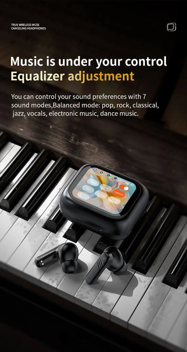 Wireless Headphones in Ear with ENC Noise Cancelling,  Stereo Deep Bass Wireless Earphones Long time Playtime, LED Display USB-C