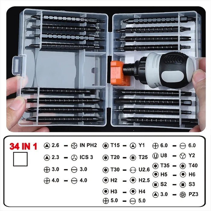 18/26/36 In 1 Magnetic Screwdriver Set Cross Flat Shaped Screwdriver Head Multifunctional Precision Handheld Maintenance Tool