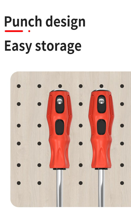 2Pcs  Multifunctional Magnetic Screwdriver Flat Head Cross Screwdriver Anti Slip Basic Manual Screw Drive Tool Household